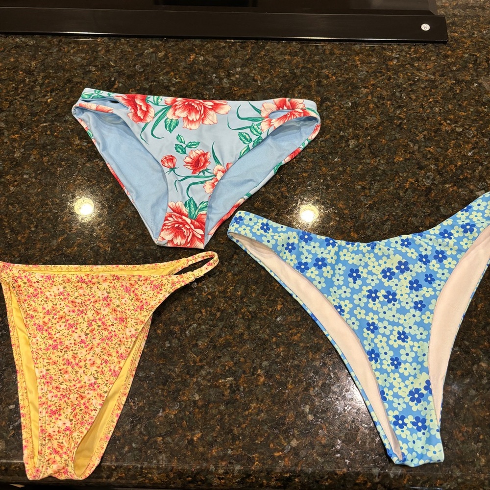 swim bottoms, 3 for $15; $7 each